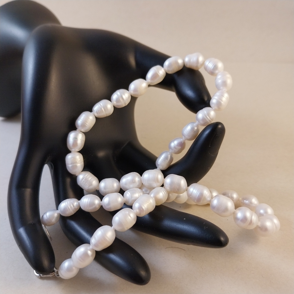 White Freshwater Pearl Necklace - Picture 8 of 12